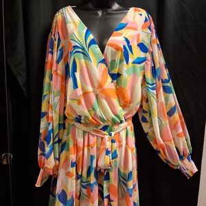 Flying Tomato Multicolor Long Sleeve Dress